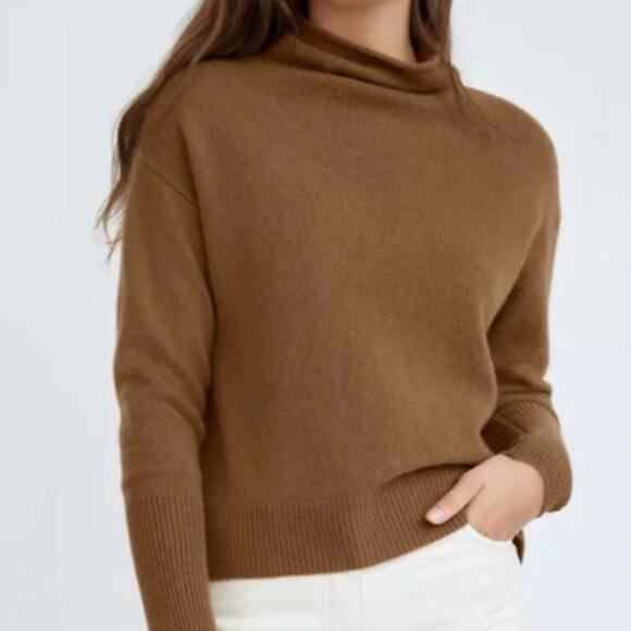 Aritzia Wilfred Luxe Merino Cyprie sweater Camel - Picture 1 of 4